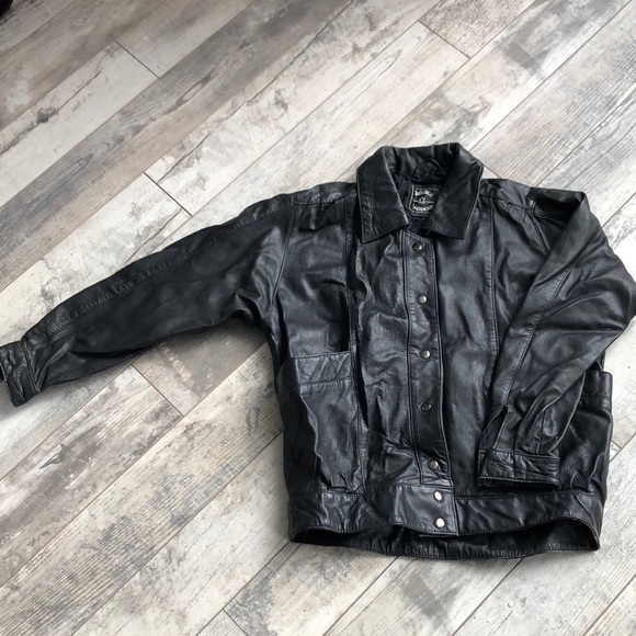 Vintage Leather Bomber Jacket - Picture 1 of 8